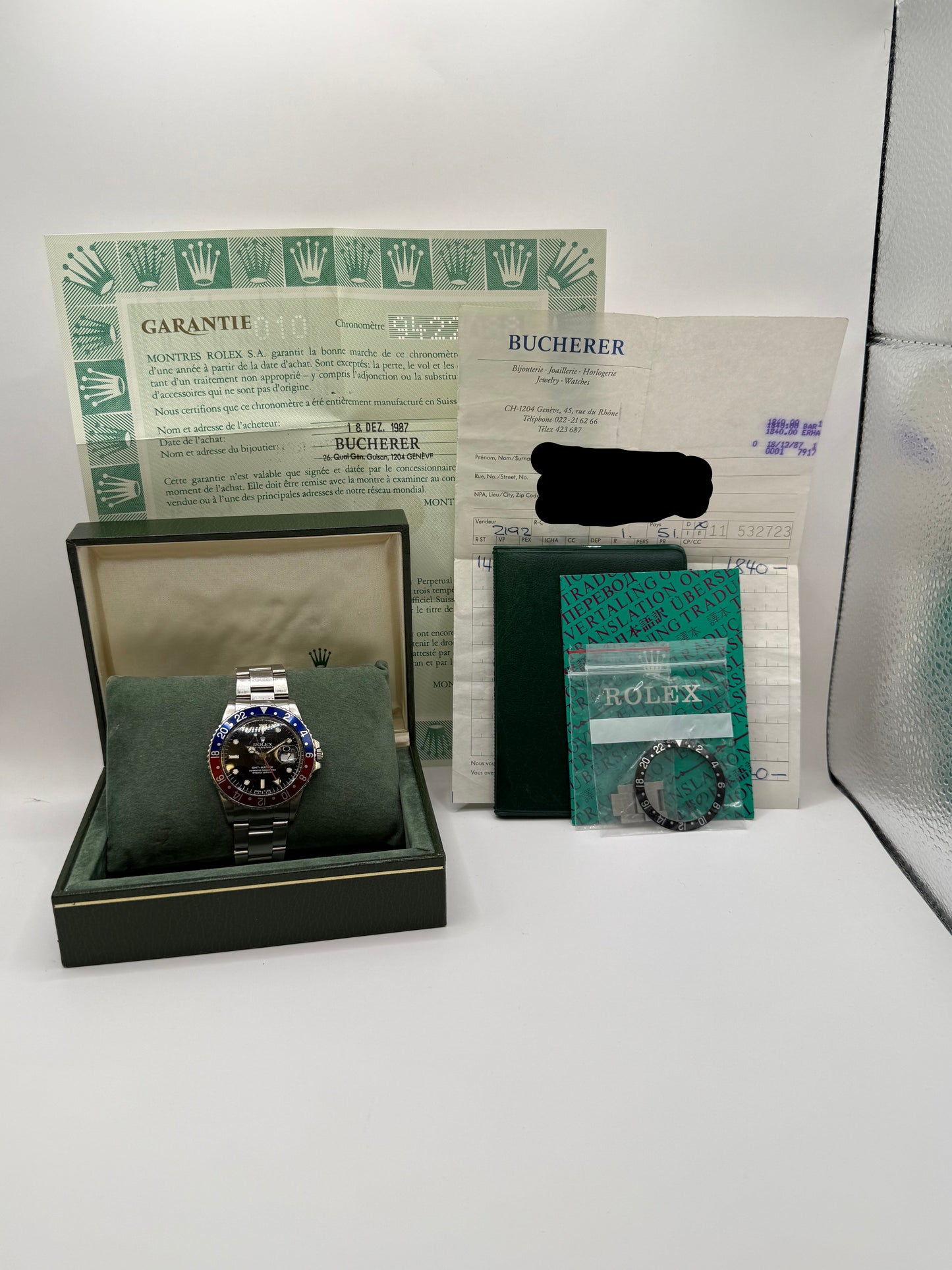 rolex gmt master 1987 fullset