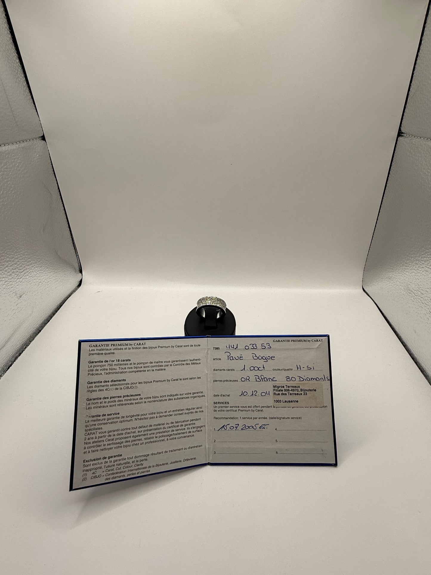 Bague pavée en or blanc 750 avec 80 diamants – 1.00 ct - certifié