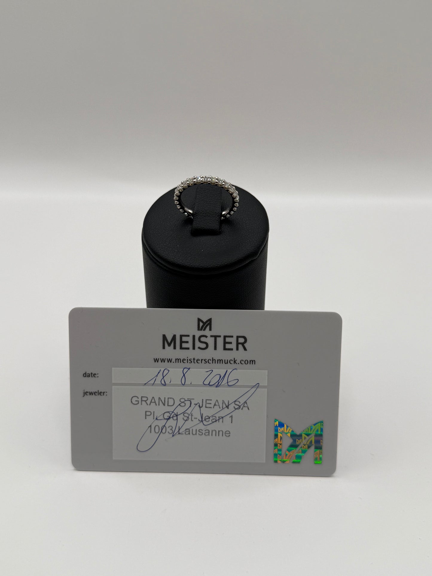 Bague Meister en or blanc sertie de diamants – Taille 50