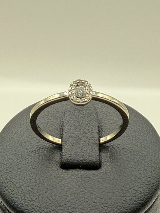 Bague or blanc et diamants taille 58