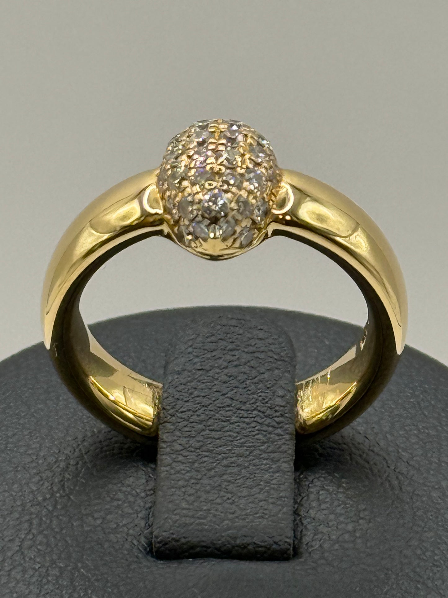 Bague en or jaune pavée de diamants – Taille 54