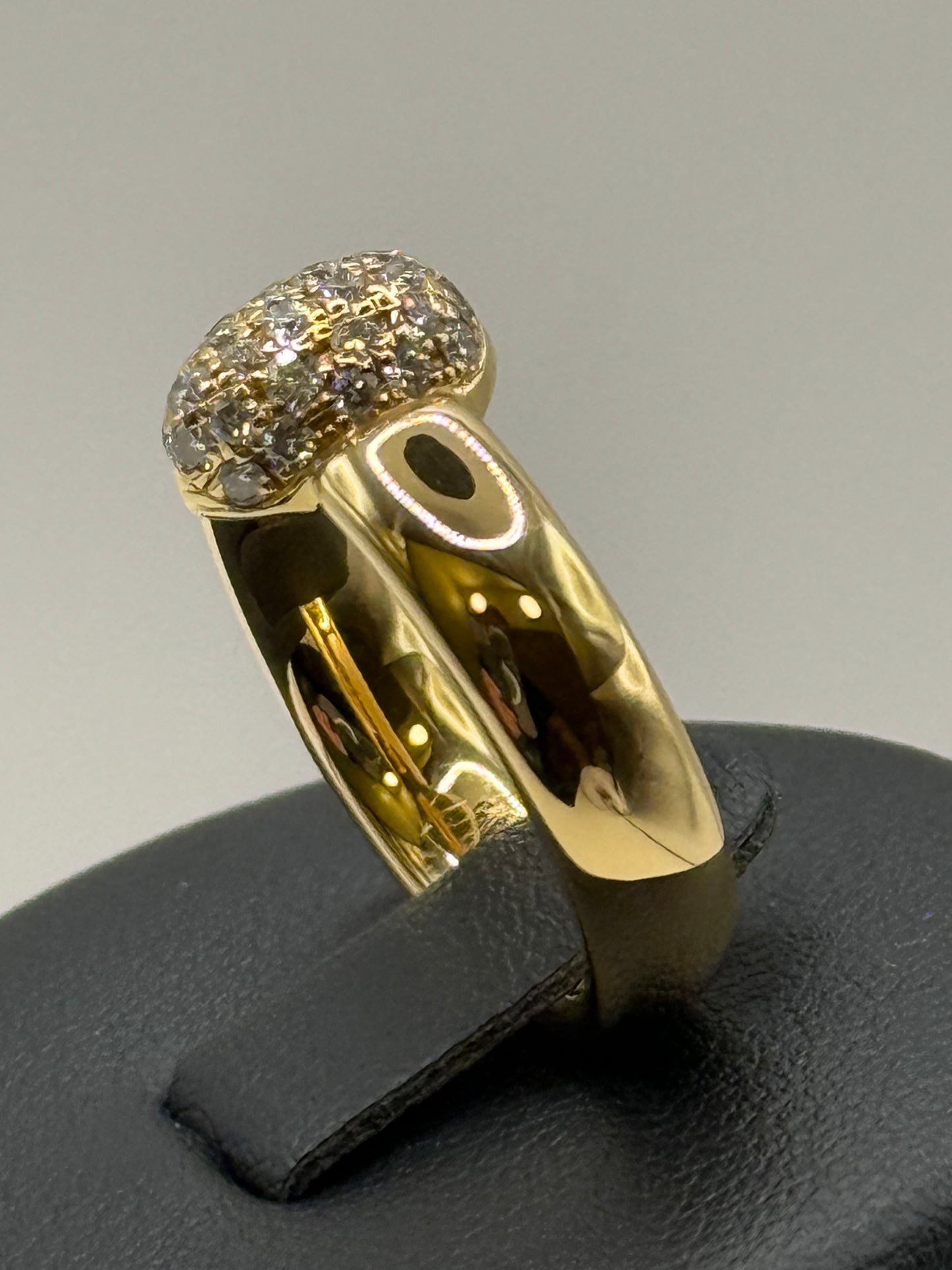 Bague en or jaune pavée de diamants – Taille 54