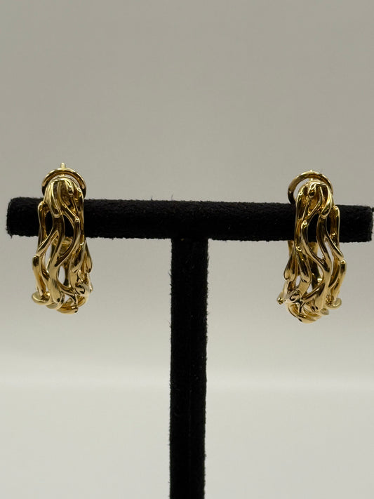 Boucles d’oreilles en or jaune – Design organique