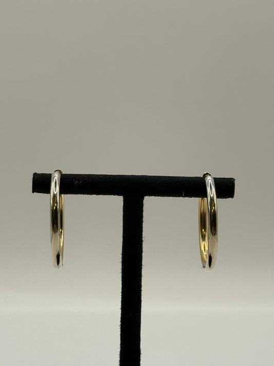 Créoles bicolores en or jaune et or blanc