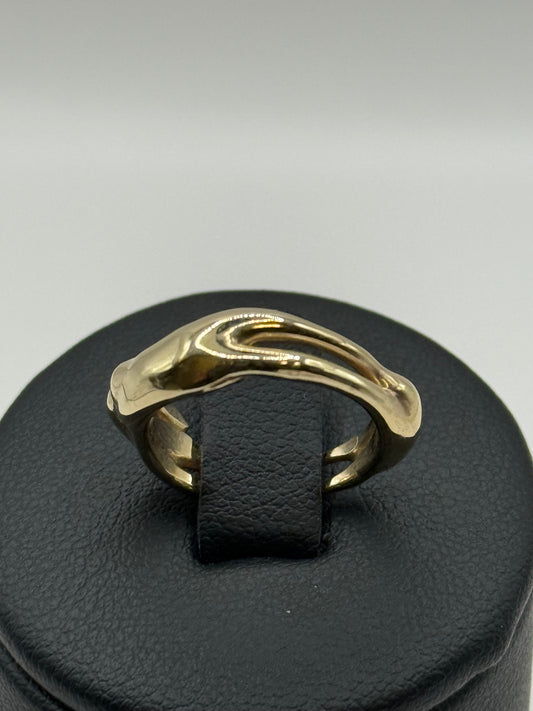 Bague de créateur en or 375 – Forme organique et design sculptural