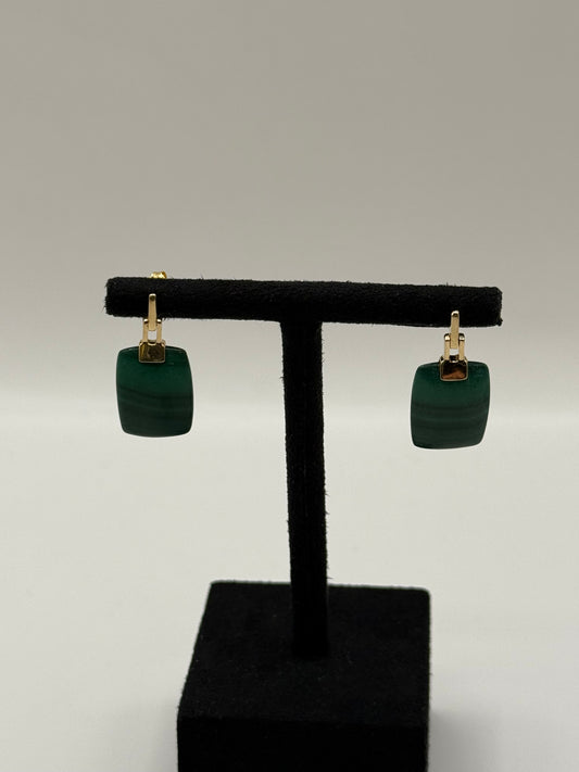 Boucles d’oreilles en or 18k et malachite