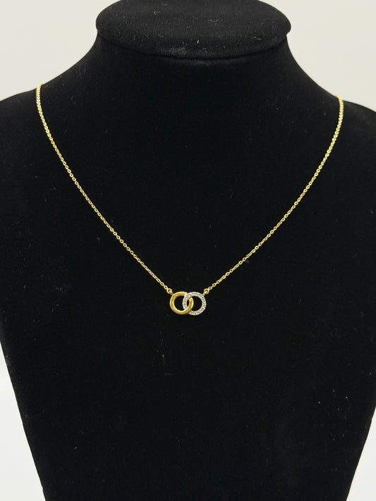 Collier anneaux entrelacés or et diamants