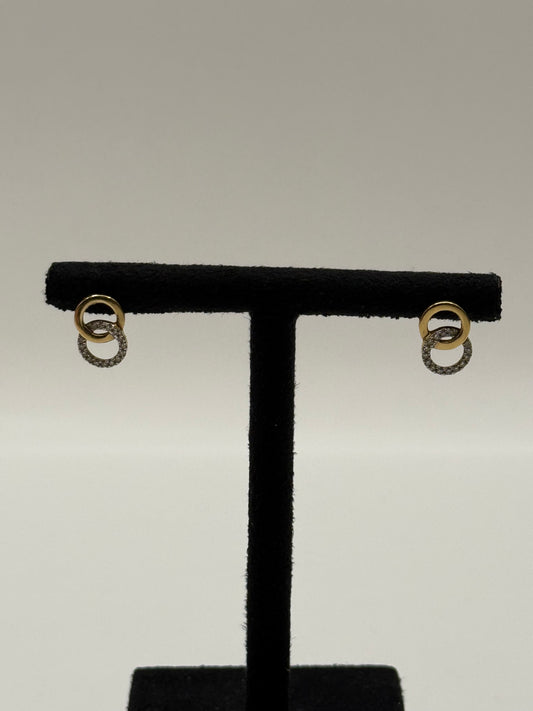 Boucles d’oreilles entrelacées or & diamants