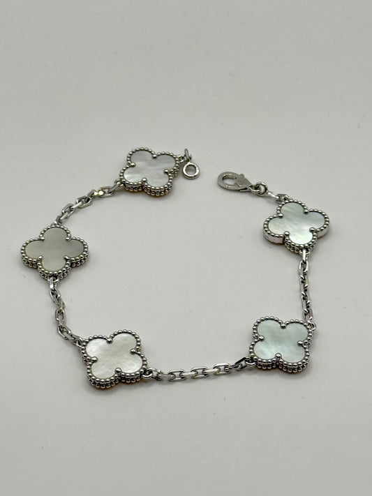 Van Cleef & Arpels Alhambra 5 Motifs – Nacre & Or Blanc 18k – Full Set