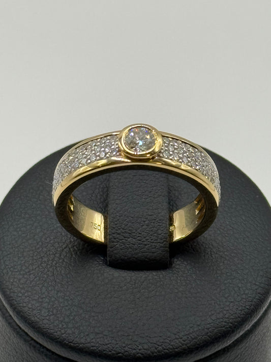 Bague diamant 0,75 H SI taille 56 or 18 carats bijou de luxe