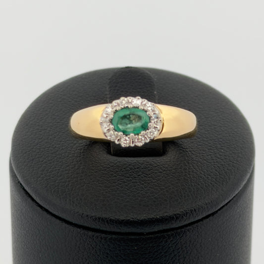 Bague Emeraude et Diamants  Émeraude taille 53,5 or 18 carats bijou de luxe