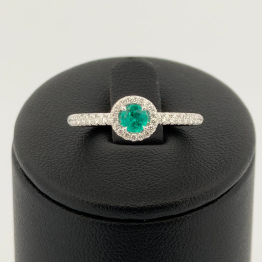 Bague Emeraude et Diamants  Émeraude taille 55 or 18 carats bijou de luxe