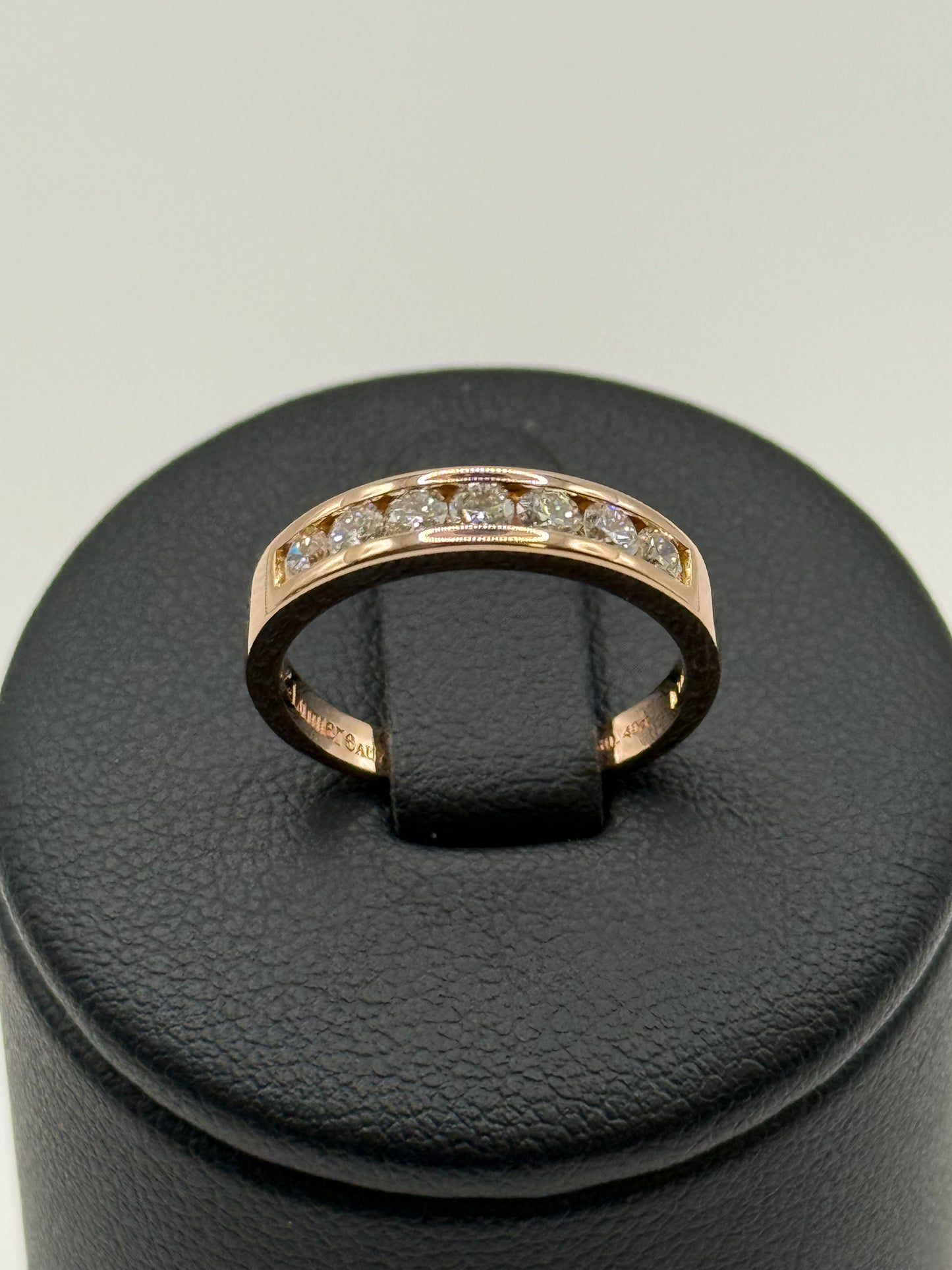 Bague en or rose 18 carats et diamants taille 49 bijou de luxe