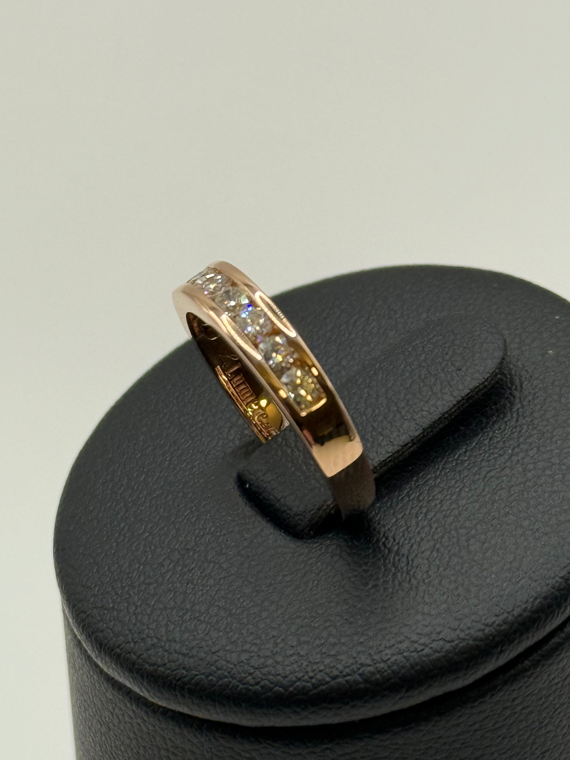 Bague en or rose 18 carats et diamants taille 49 bijou de luxe vue 2