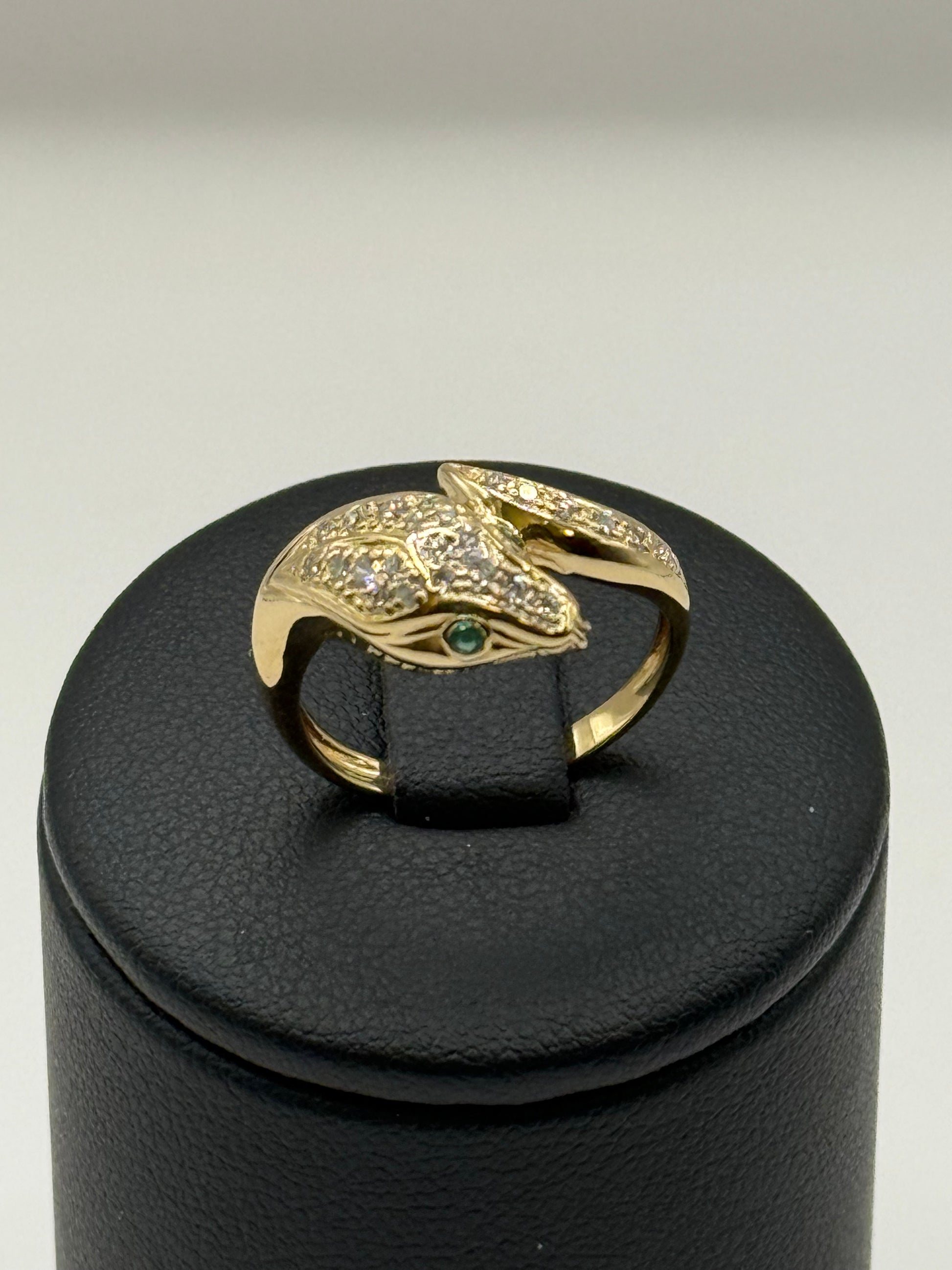 Bague serpent en or jaune et diamants taille 53 bijou de luxe