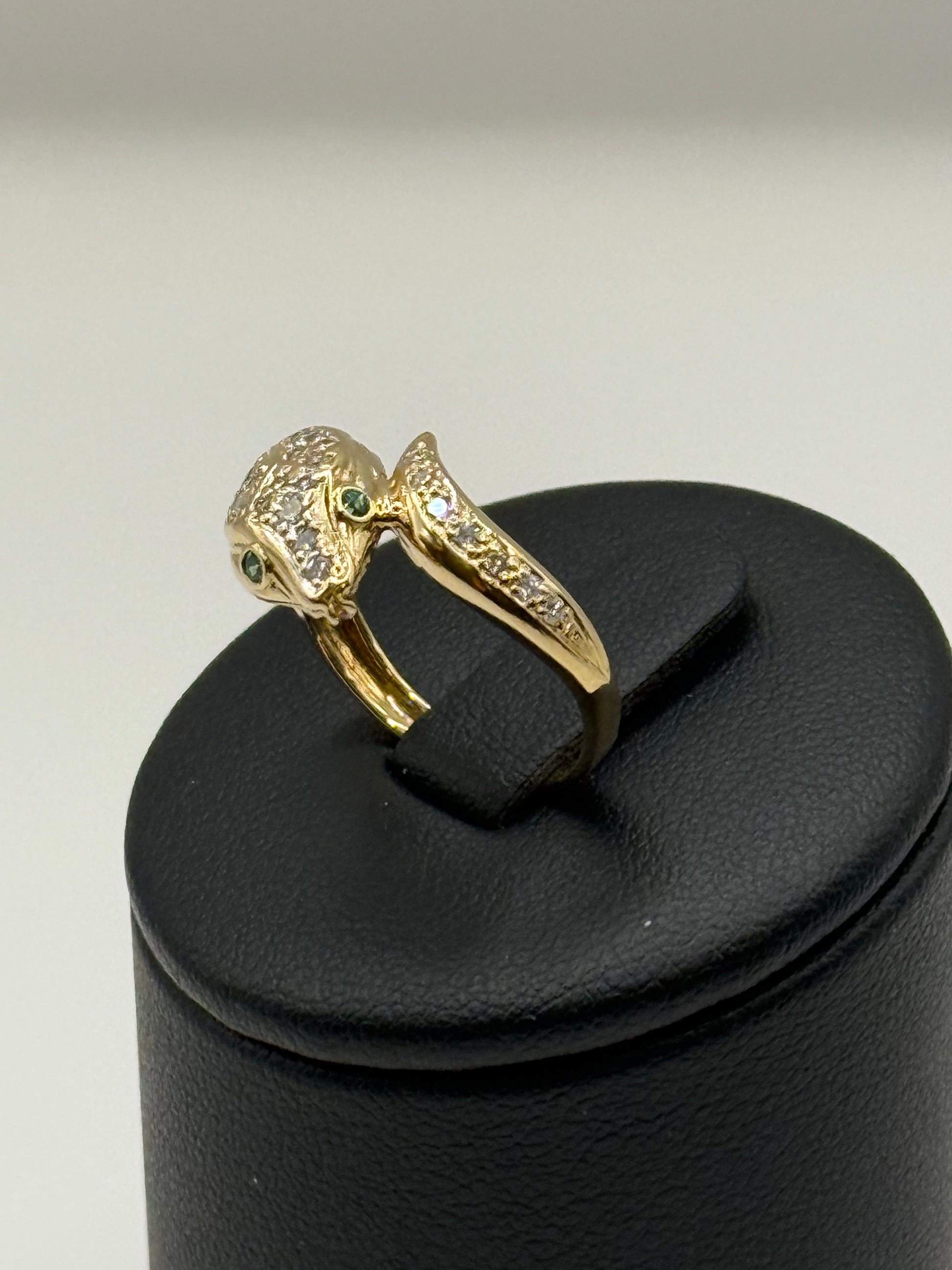 Bague serpent en or jaune et diamants taille 53 bijou de luxe vue 2