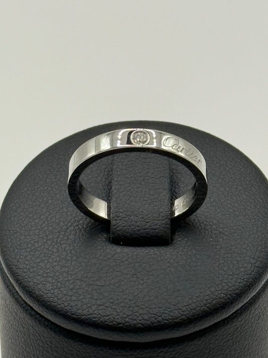 Cartier en platine 950 avec diamant serti clos taille 51 or 18 carats bijou de luxe