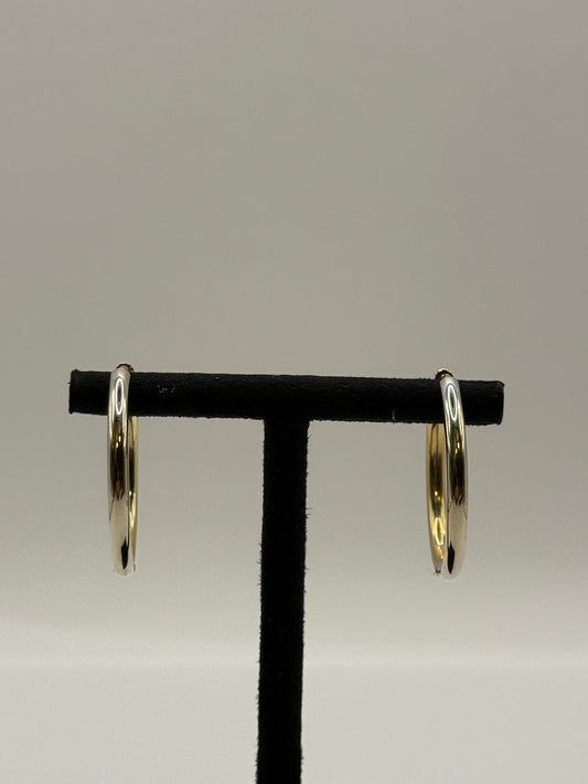 Créoles bicolores en or jaune et or blanc bijou de luxe