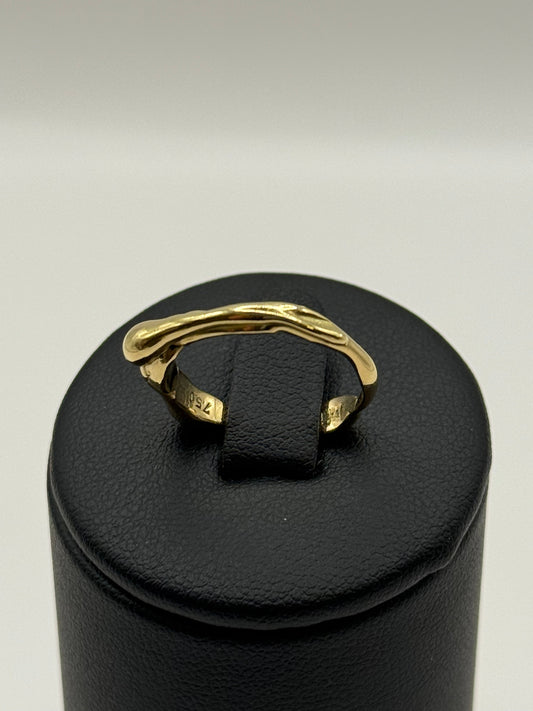 Bague de créateur en or 750  Design organique et contemporain taille 51 bijou de luxe
