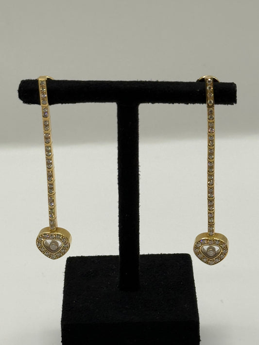 Boucles d'oreilles chopard 72 diamants 0.98 cts bijou de luxe