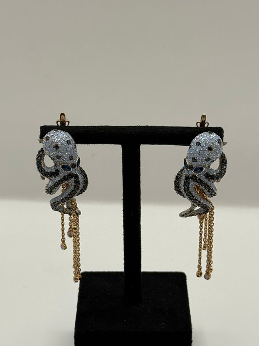 Boucles d’oreilles pieuvre  bijou de luxe