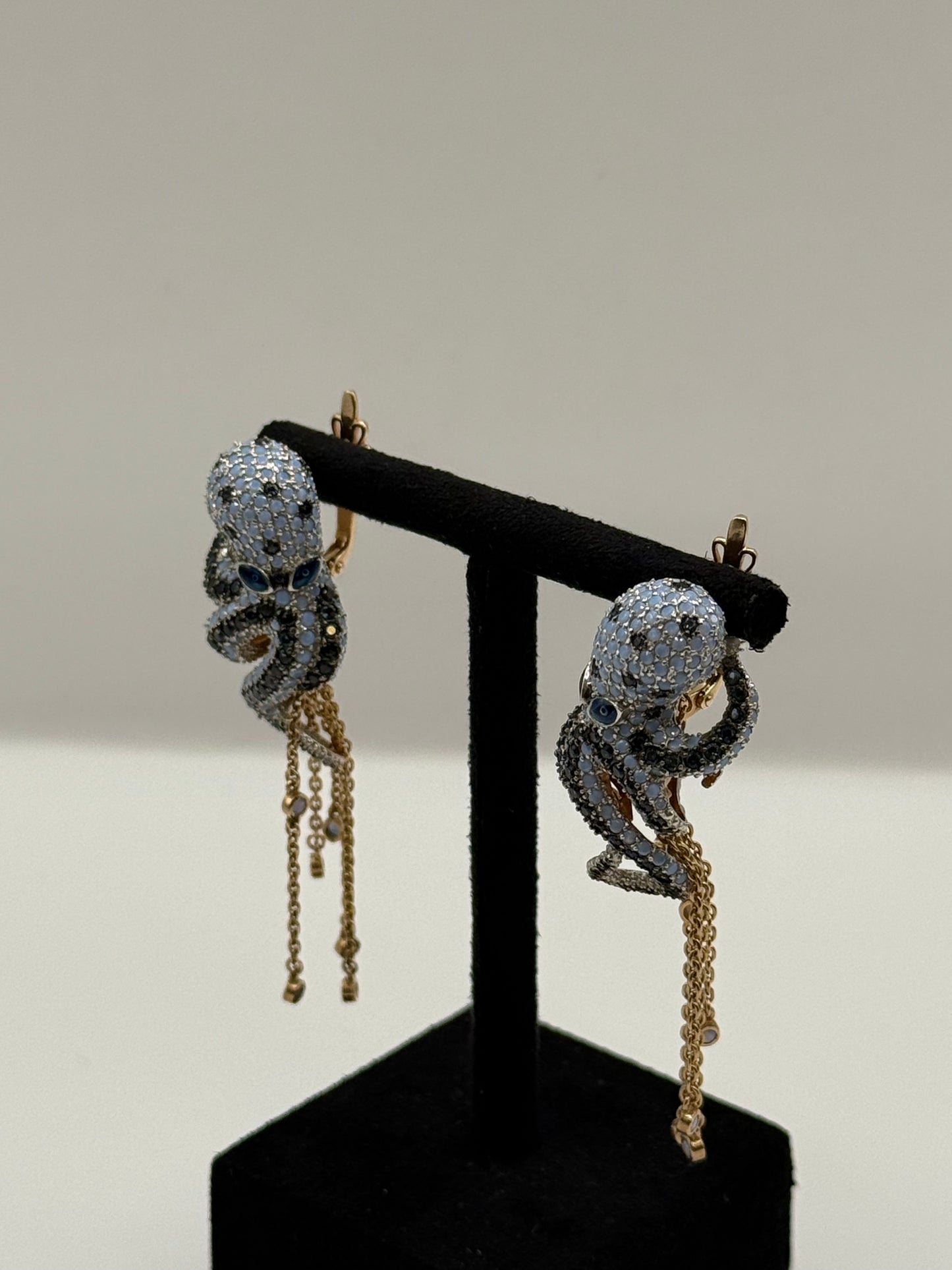 Boucles d’oreilles pieuvre  bijou de luxe vue 2