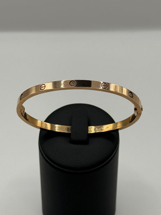 bracelet Cartier LOVE, Petit modèle, 6 diamants taille 16 or 18 carats bijou de luxe