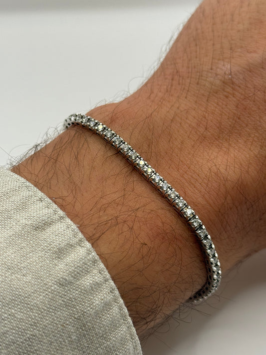 Bracelet tennis 0,60 carat 17,5 cm Diamant taille 17,5 or 18 carats bijou de luxe