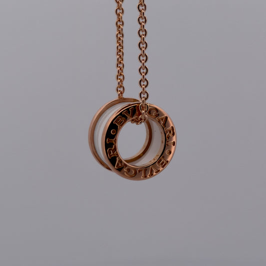 Collier Bulgari B01 or rose et céramique  bijou de luxe