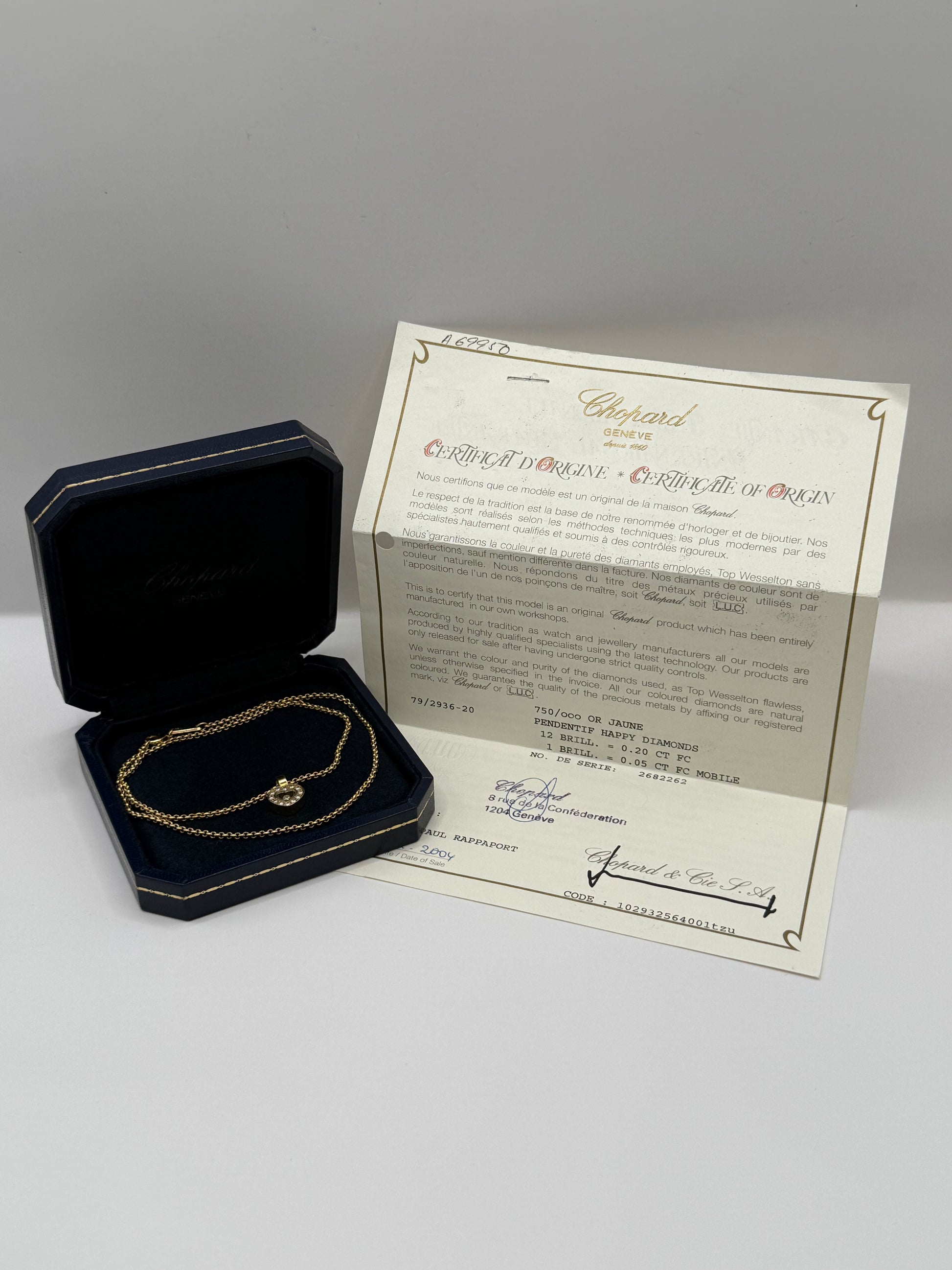 Collier Chopard Happy Diamonds Diamant or 18 carats bijou de luxe vue 4