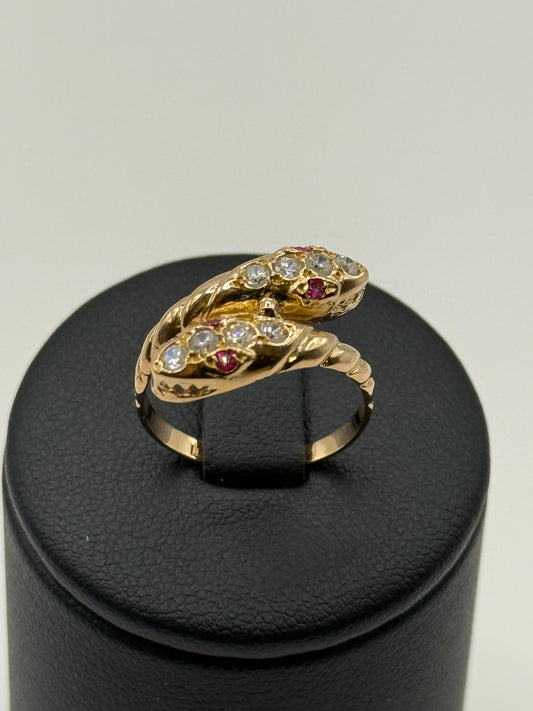 Bague serpent en or jaune Taille 55